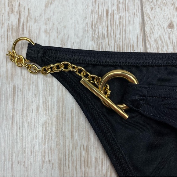 Victoria’s Secret S small black bikini set with gold chain - Picture 3 of 5